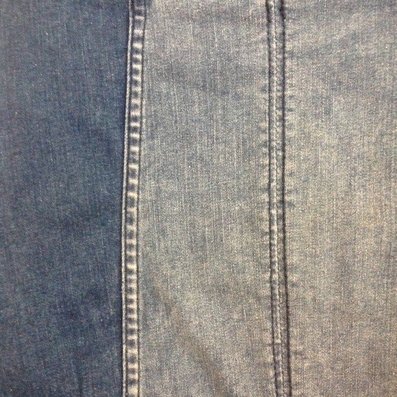 FREE PEOPLE Size 0 Two Toned Modern Femme Stretch Denim Jean Mini Skirt Bohemian - Picture 6 of 12